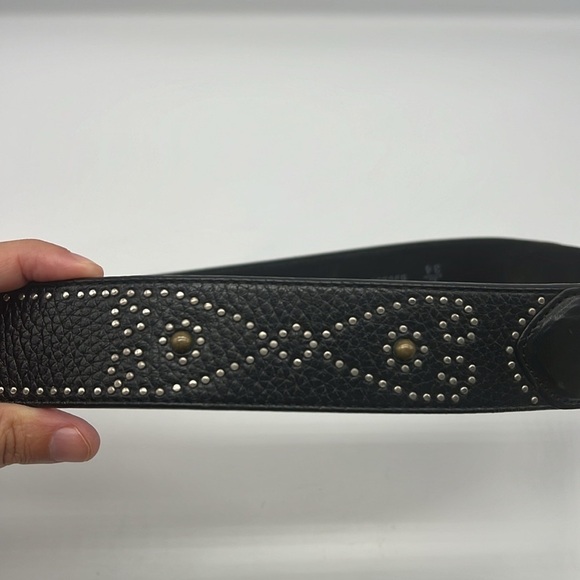 Brighton - Black Leather Silver And Gold Embellishment Design Buckle Belt Size L main image 8